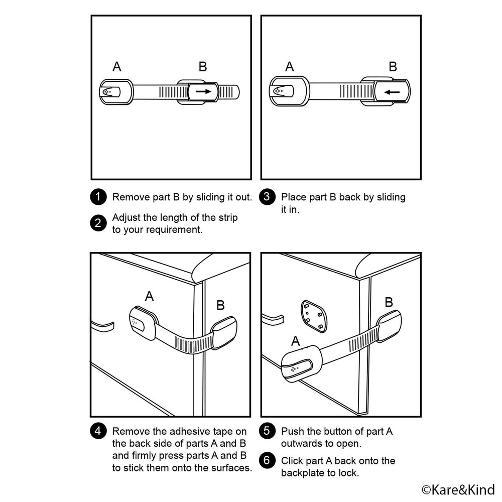 Kare & Kind no-tools installation; secure mounting.