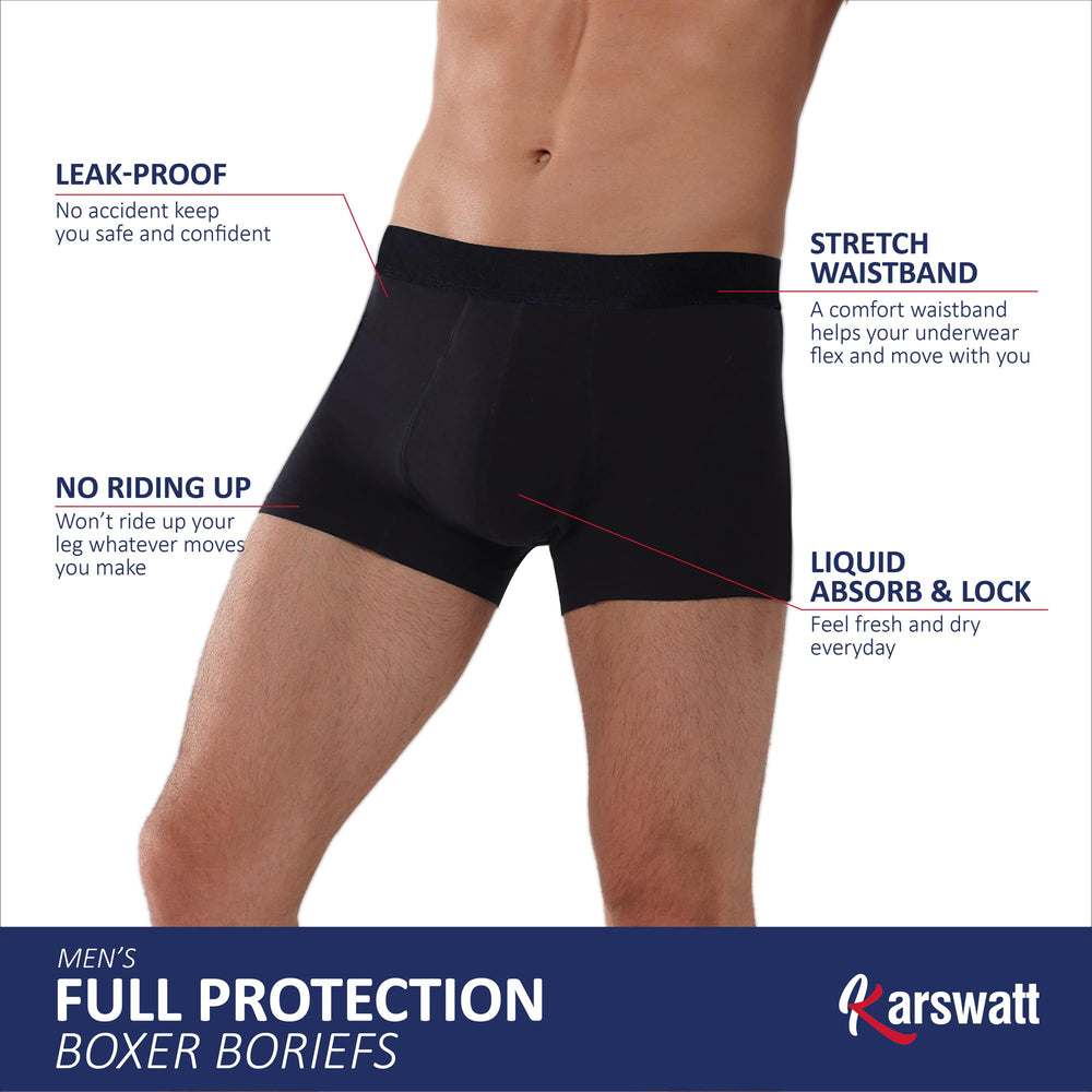 KARSWATT underwear look blends with regular wear for discreet protection.