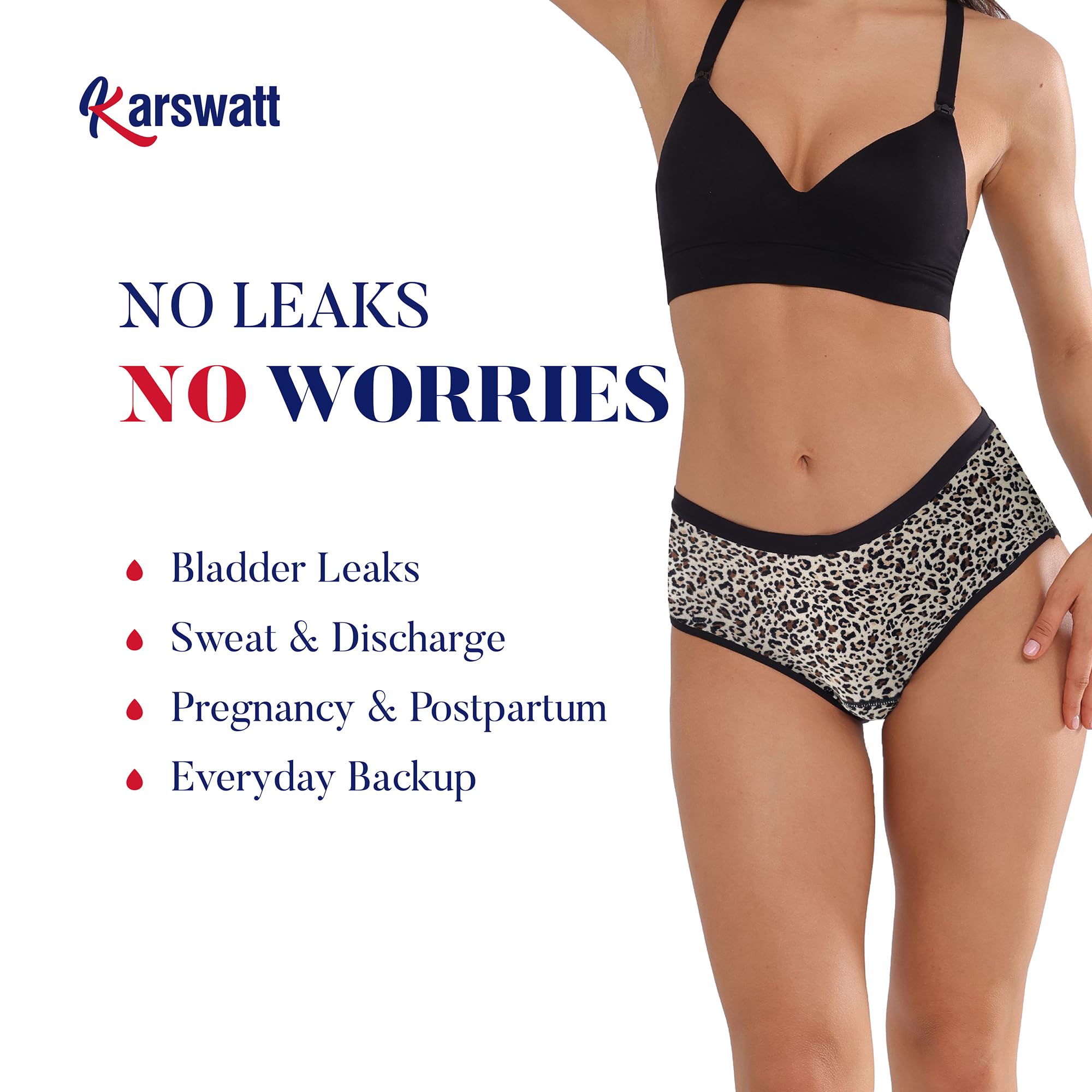 KARSWATT leopard washable daily underwear is machine-wash friendly.