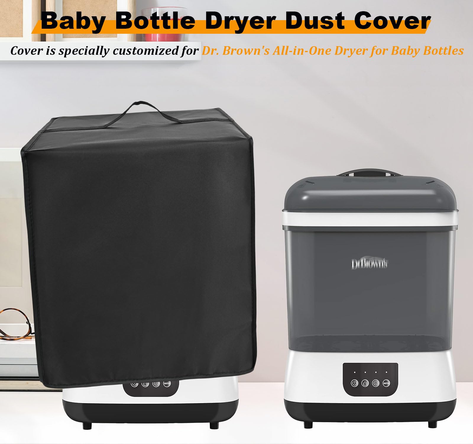 Kasasymion dust cover for dryer - side view shields against stains and wear on the dryer