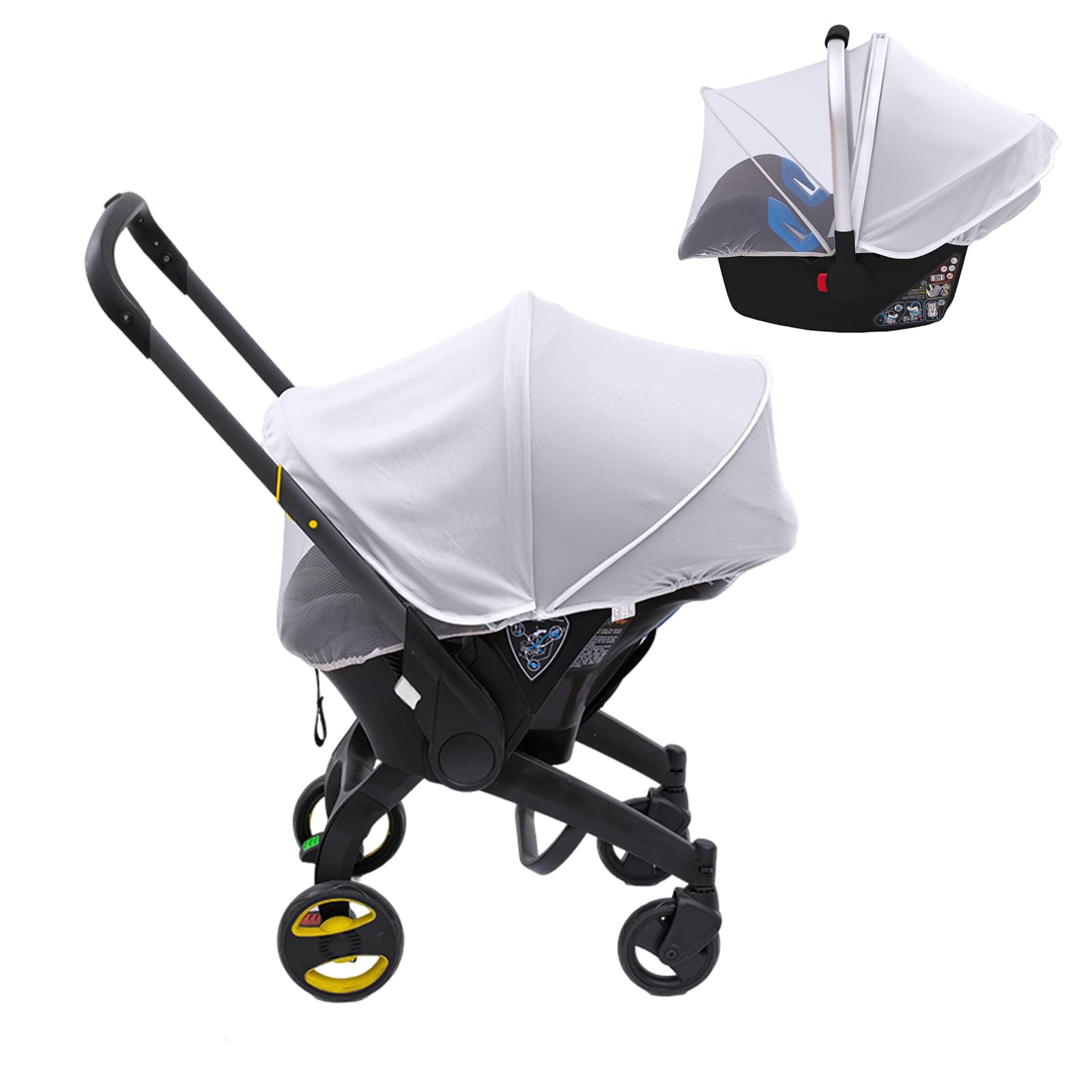 Kaseeous baby car seat sunshade cover blocks sun while keeping air flowing for comfort.