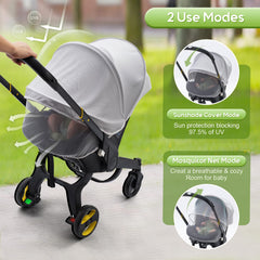 Kaseeous mosquito net for Doona stroller protects from bites while promoting visibility.