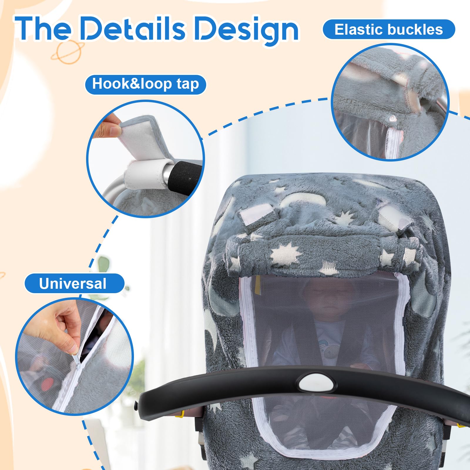 Kaseeous car seat cover with mesh window for visibility.