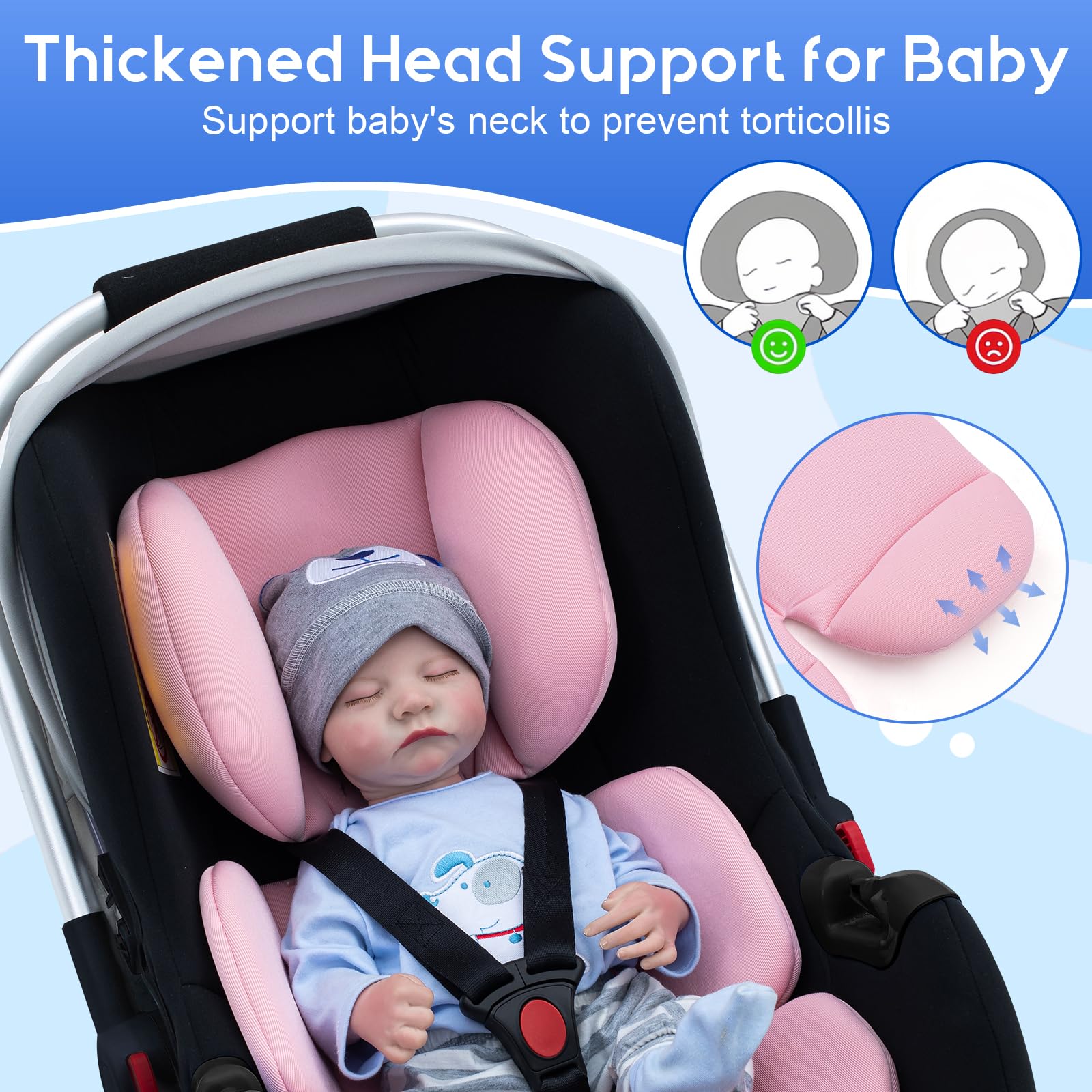 Kaseeous breathable mesh exterior keeps baby cool during car rides.