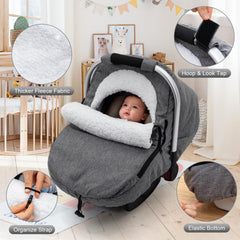 Kaseeous universal fit with most infant car seats and carriers.