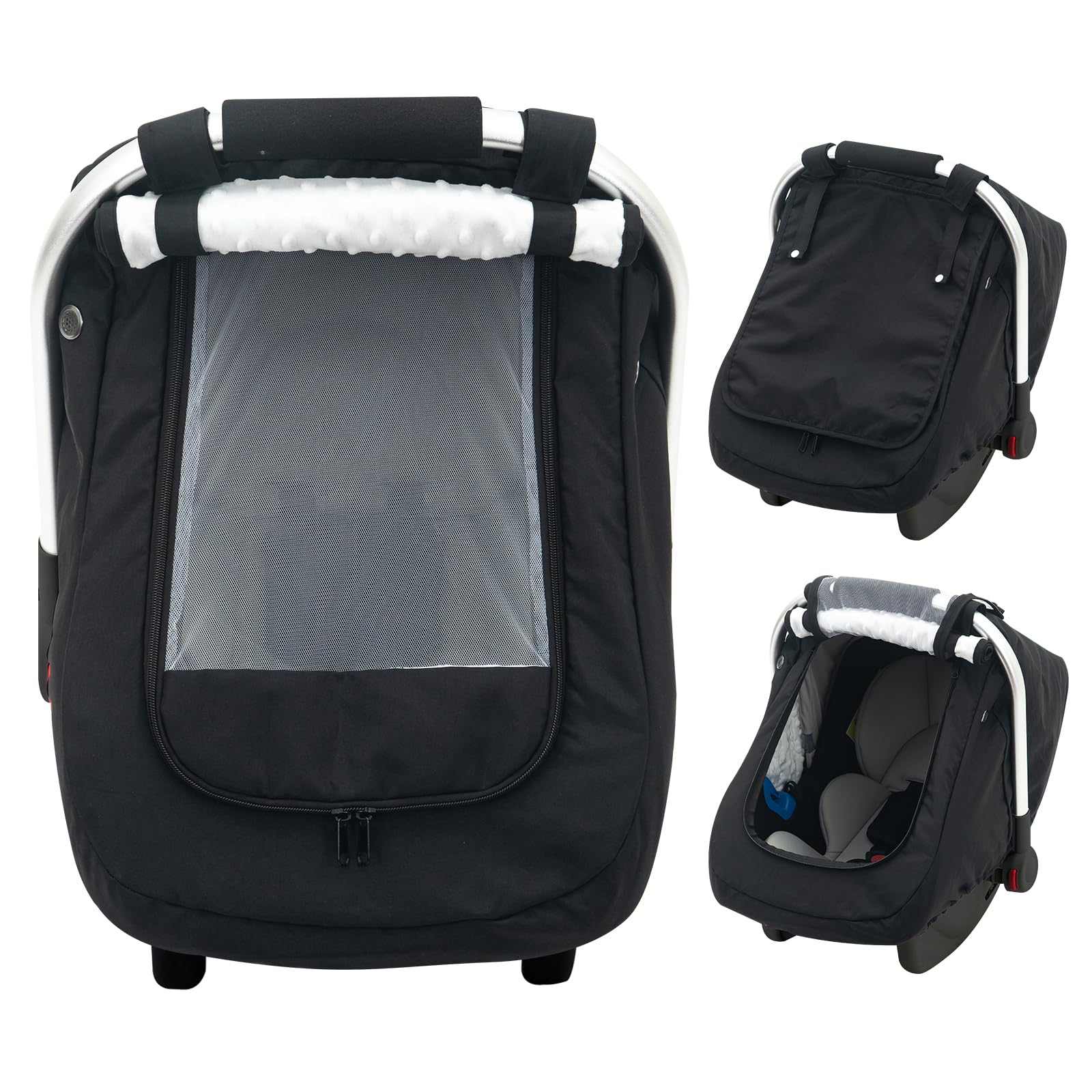 Kaseeous waterproof baby car seat cover shields from rain and snow for on-the-go comfort.