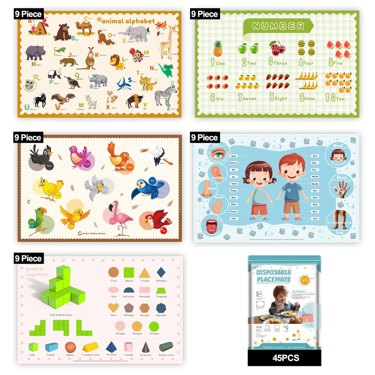 KAshack elephant-design placemats for mess-free meals on the go