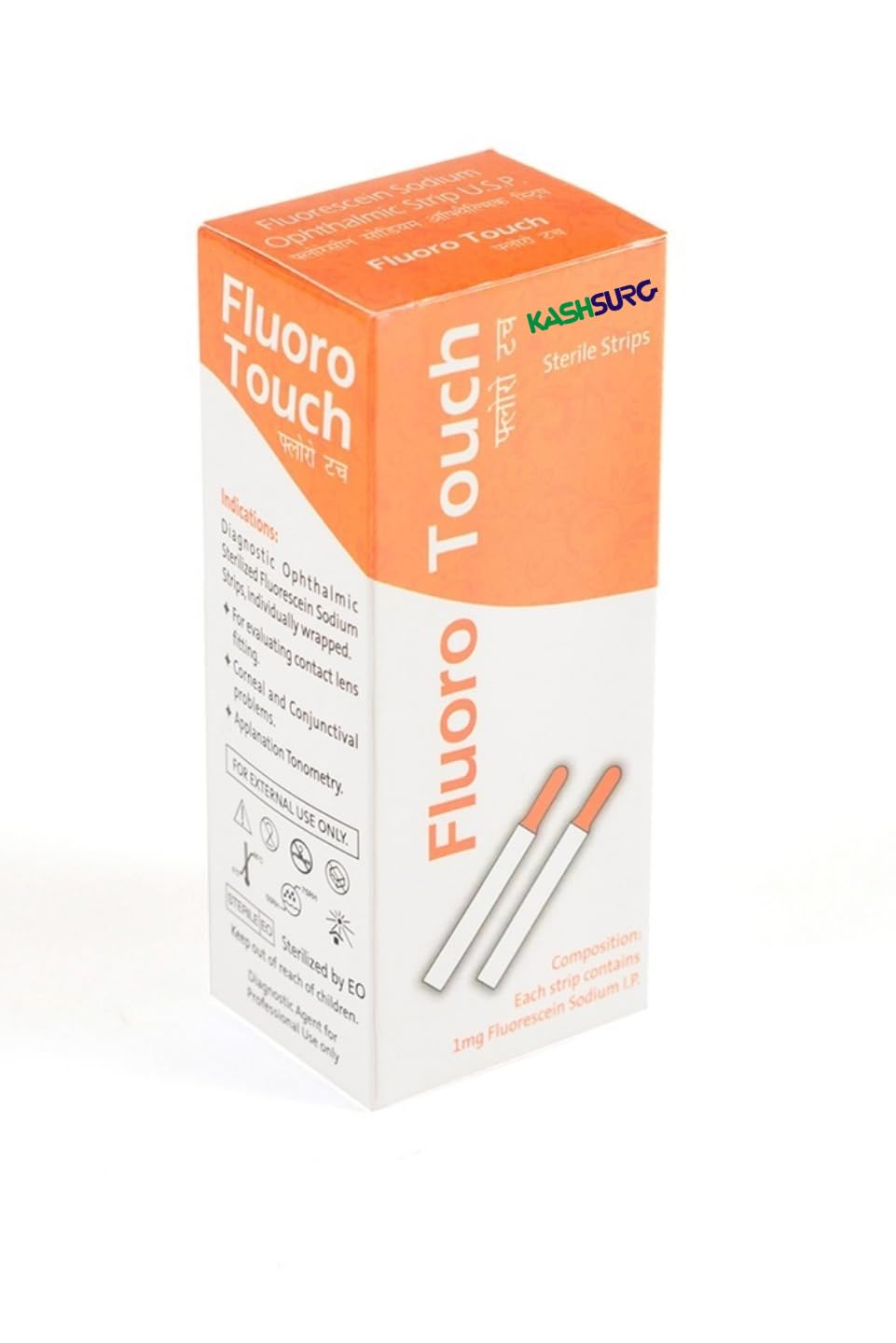 KASHSURG Ophthalmic Fluoro Touch Strips sterile packaging for clinics