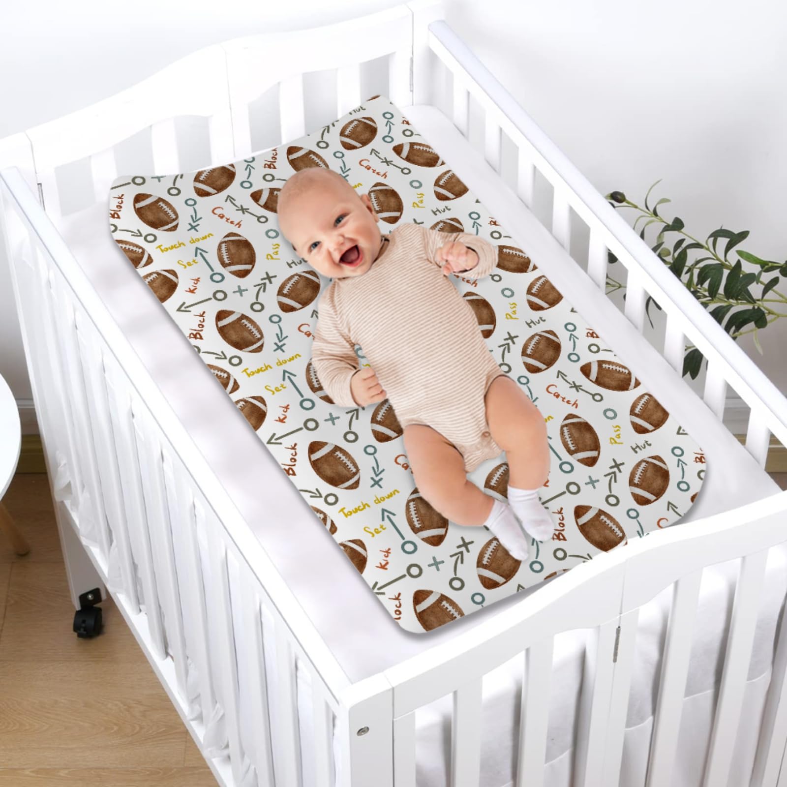 KASTLEE American football pattern adds playful nursery decor.