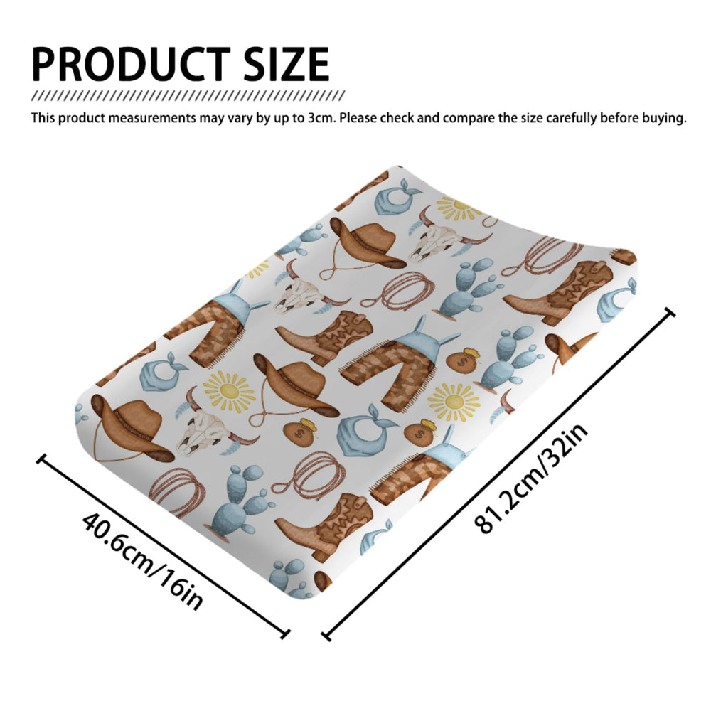 KASTLEE changing pad cover with western cowgirl pattern for soft, breathable diaper changes