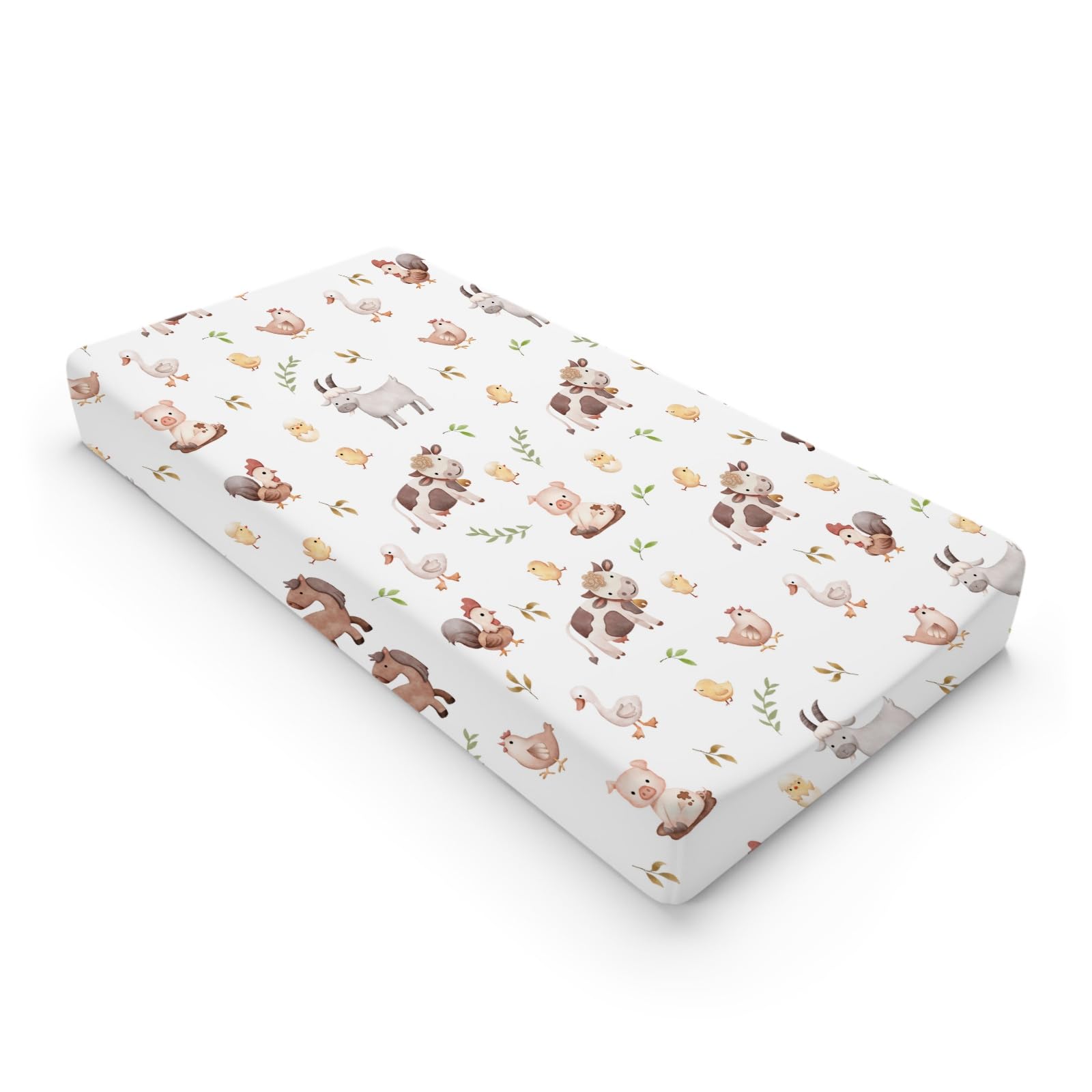 KASTLEE changing pad cover with farm animals watercolor design for nursery
