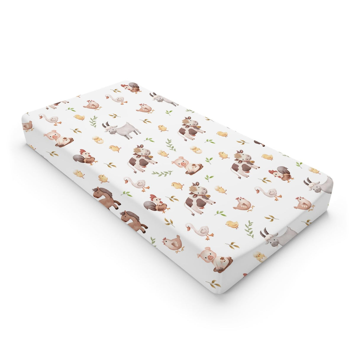 KASTLEE changing pad cover with farm animals watercolor design for nursery