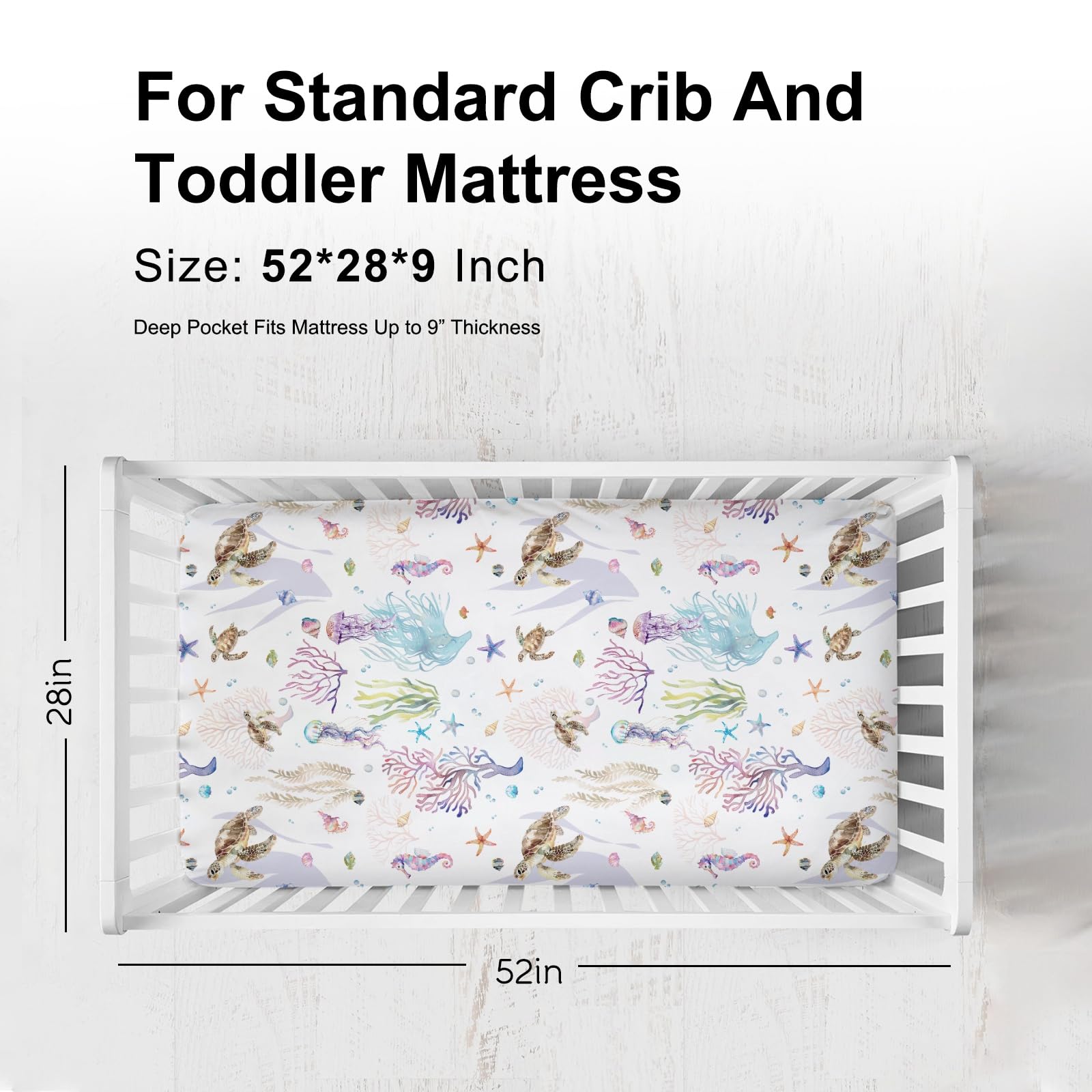 KASTLEE starfish crib sheet brightens the room with soft, breathable sleep comfort