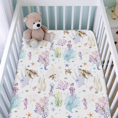 KASTLEE turtle crib sheet showcases lively colors for a cheerful nursery atmosphere