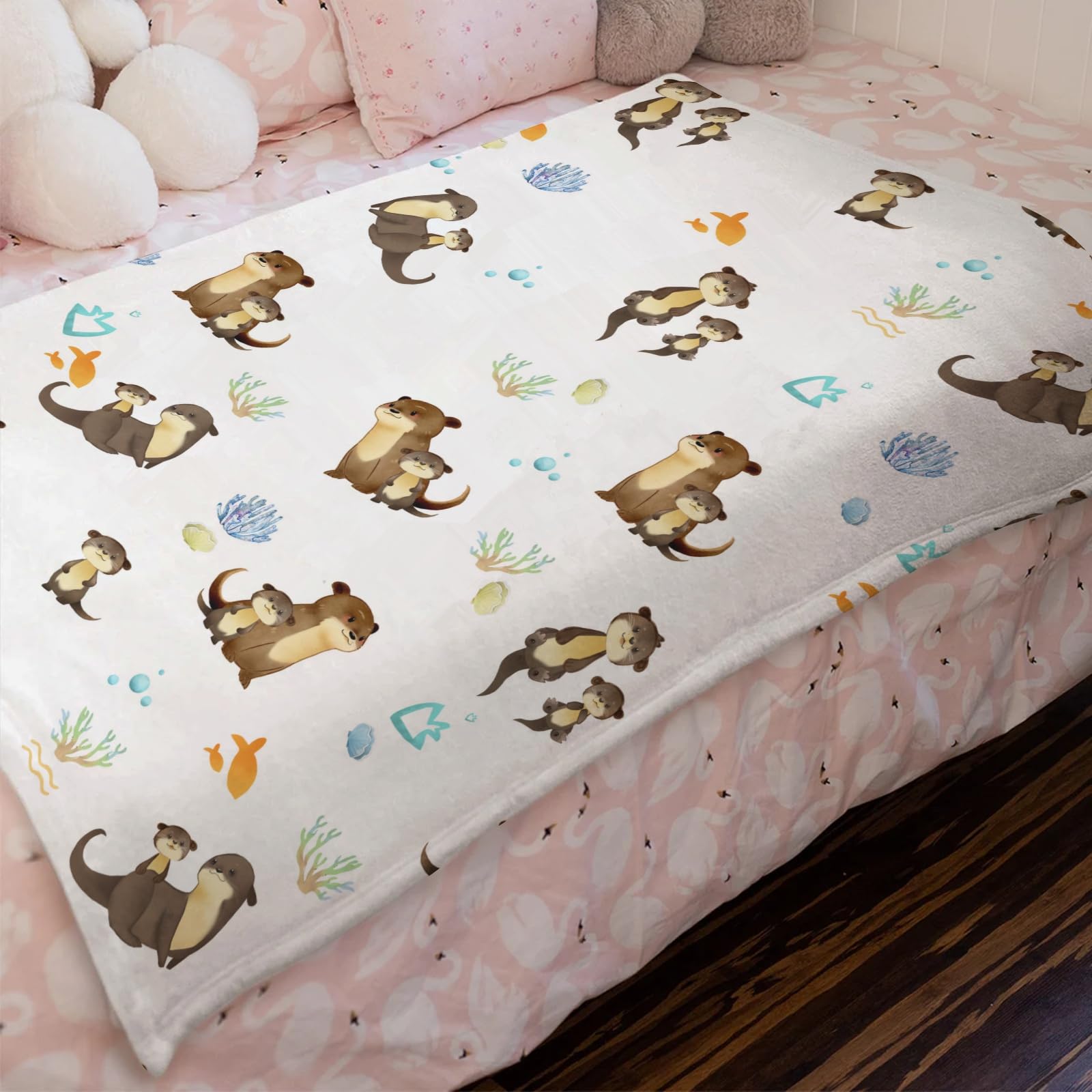 KASTLEE multi-color sea otter blanket demonstrates vibrant, kid-friendly design.