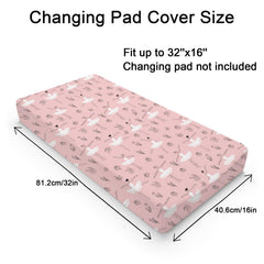 KASTLEE Pink Ballet cover on a changing pad for quick, snug diaper changes.