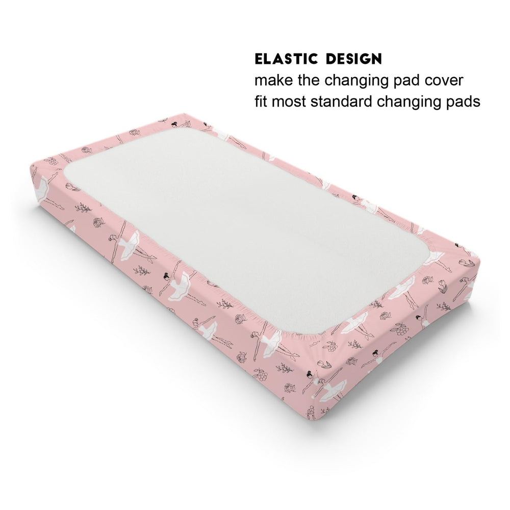 Close-up of the Pink Ballet pattern adds graceful charm to nursery decor by KASTLEE.