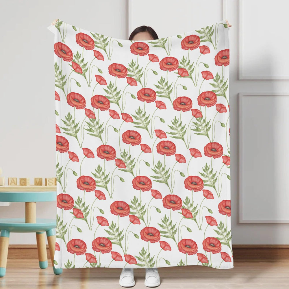 KASTLEE red floral spring blossom blanket 30x40 adds vibrant nursery decor and comfort.