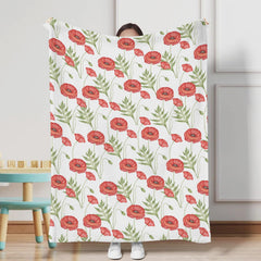 KASTLEE red floral spring blossom blanket 30x40 adds vibrant nursery decor and comfort.