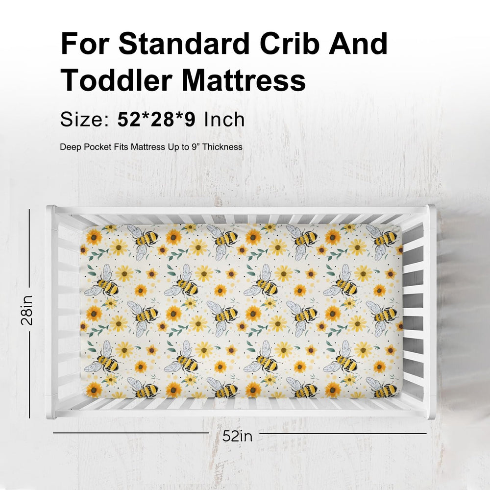 KASTLEE 52x28 crib sheet with 9-inch deep pockets stays securely in place.