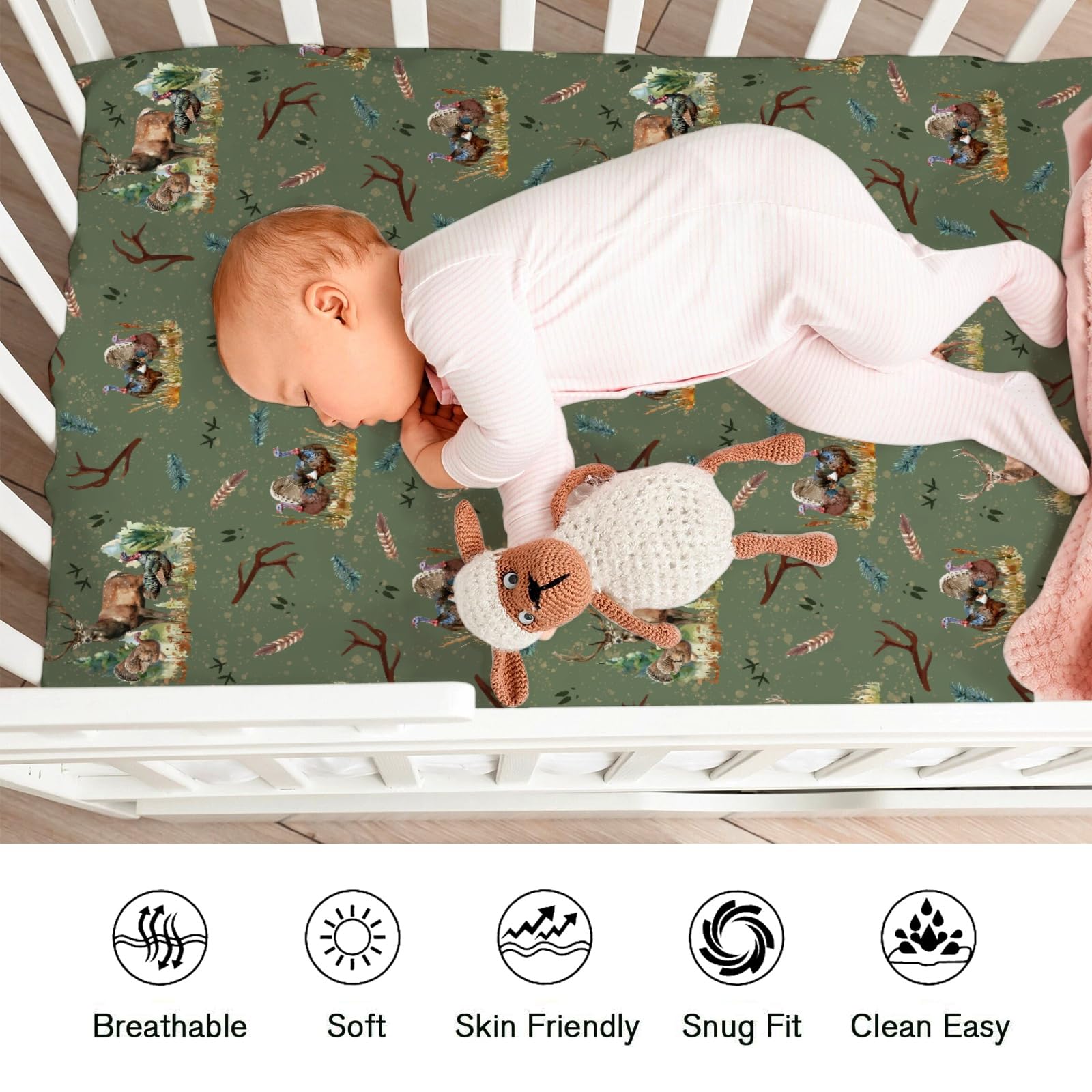 KASTLEE soft breathable crib sheet keeps baby comfortable through sleep.