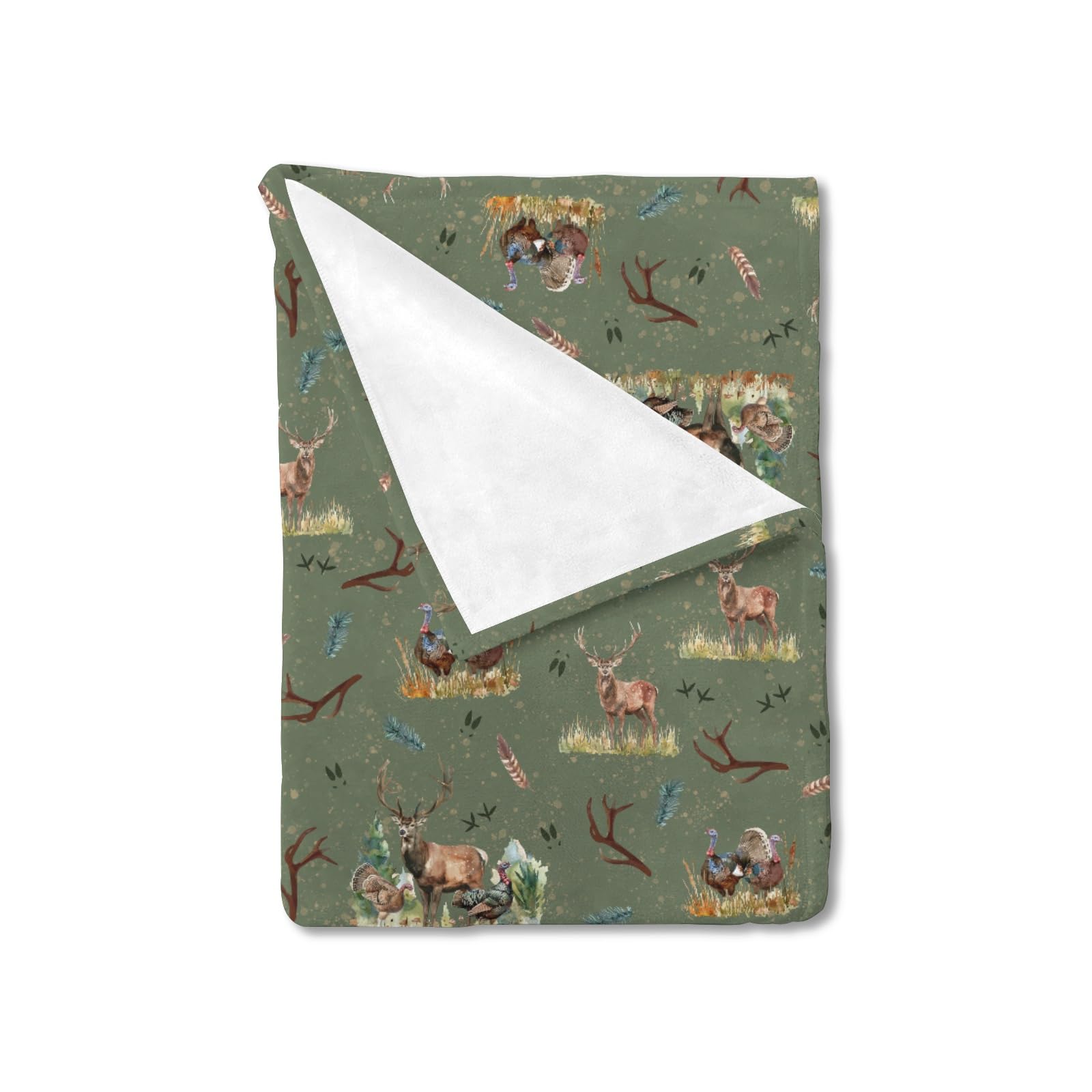 KASTLEE Vintage Deer Hunting Blanket with deer print for cozy nursery decor and soft warmth.