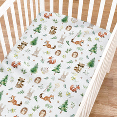 KASTLEE watercolor raccoon crib sheet offers cozy, breathable comfort for naps and nights