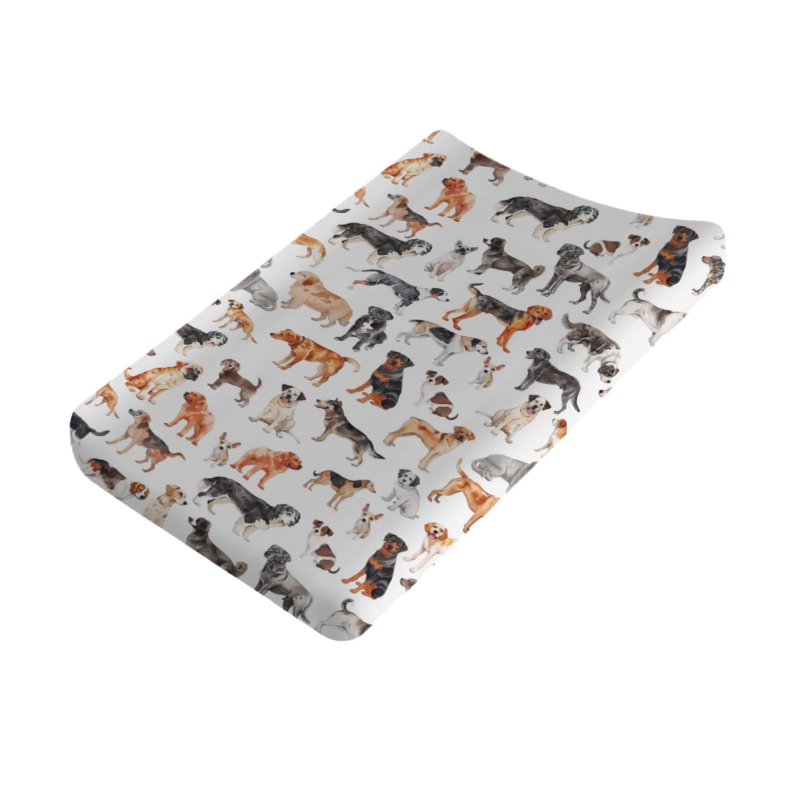 KASTLEE watercolor dogs changing pad cover in nursery-friendly pattern for cozy diaper changes