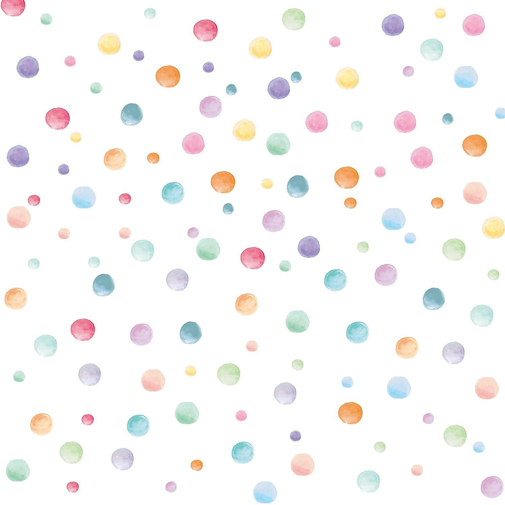 Kasubeso pastel polka dots wall decals suitable for classroom decor and playful learning.