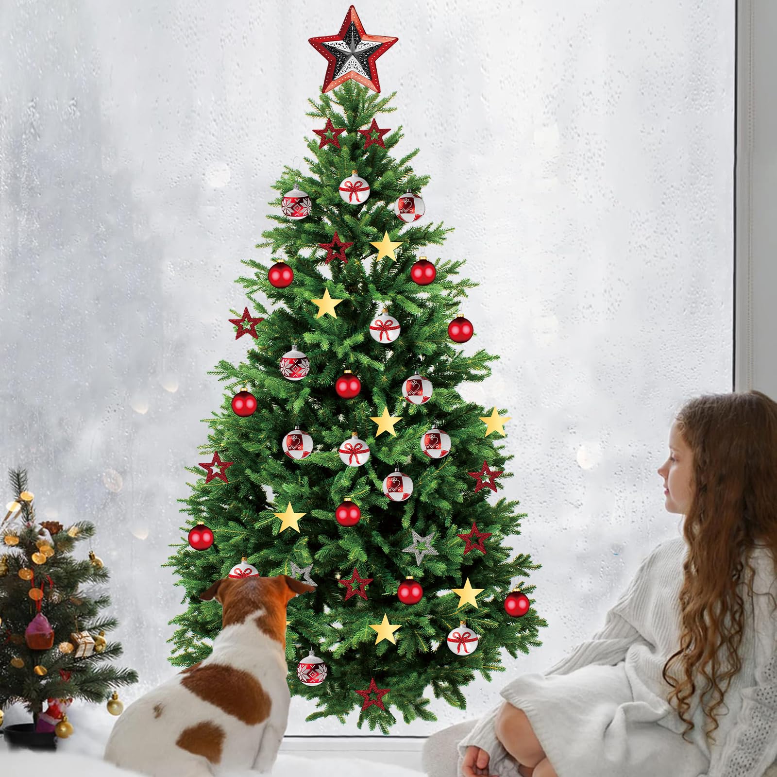 Kasubeso vibrant Christmas tree wall sticker brightens holiday celebrations