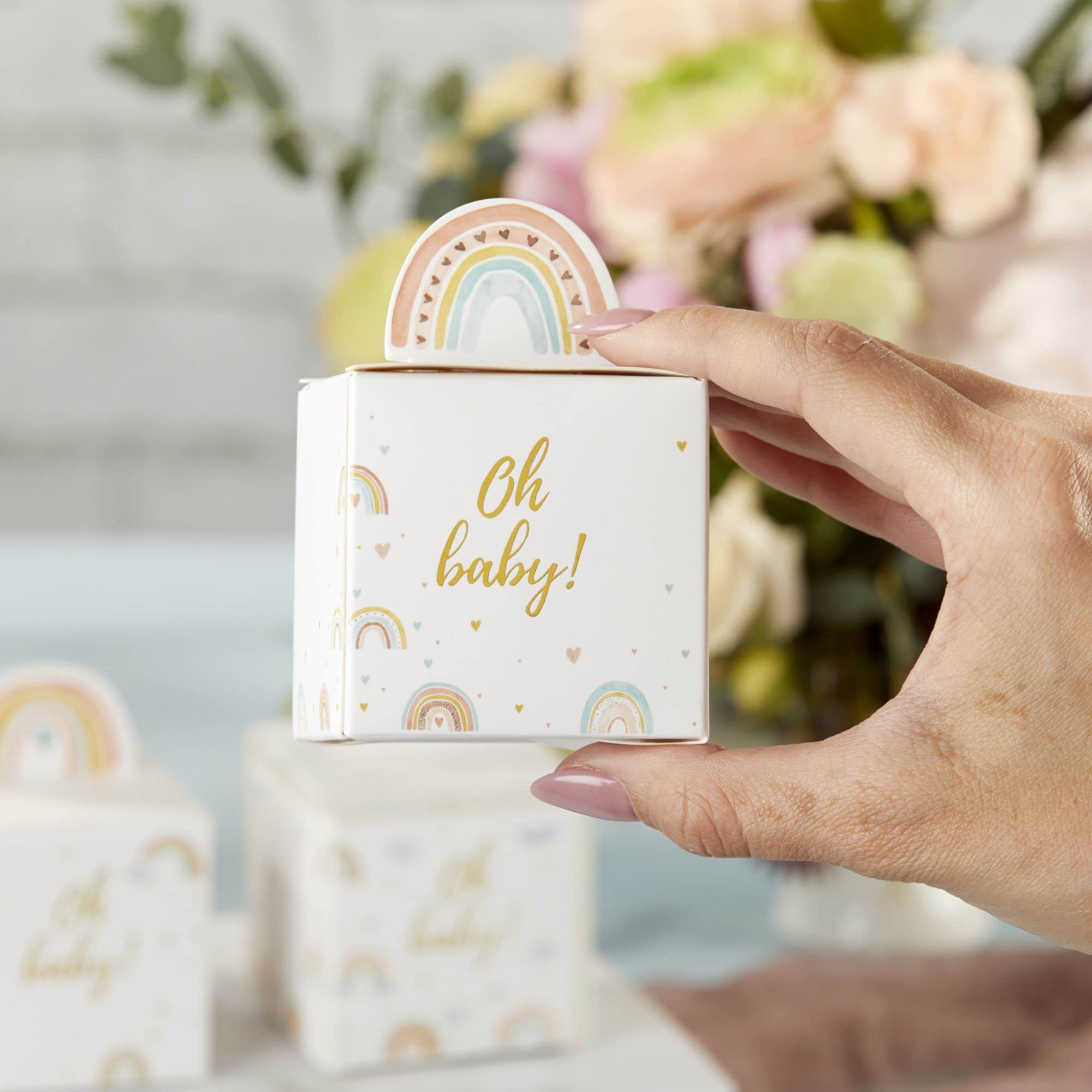 Gold foil Oh Baby front adds a touch of elegance