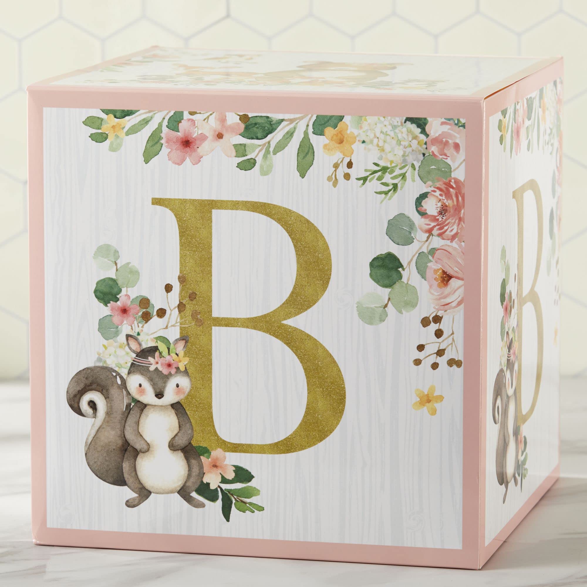 Kate Aspen Pink Woodland Baby Boxes arrive flat and are easy to assemble.