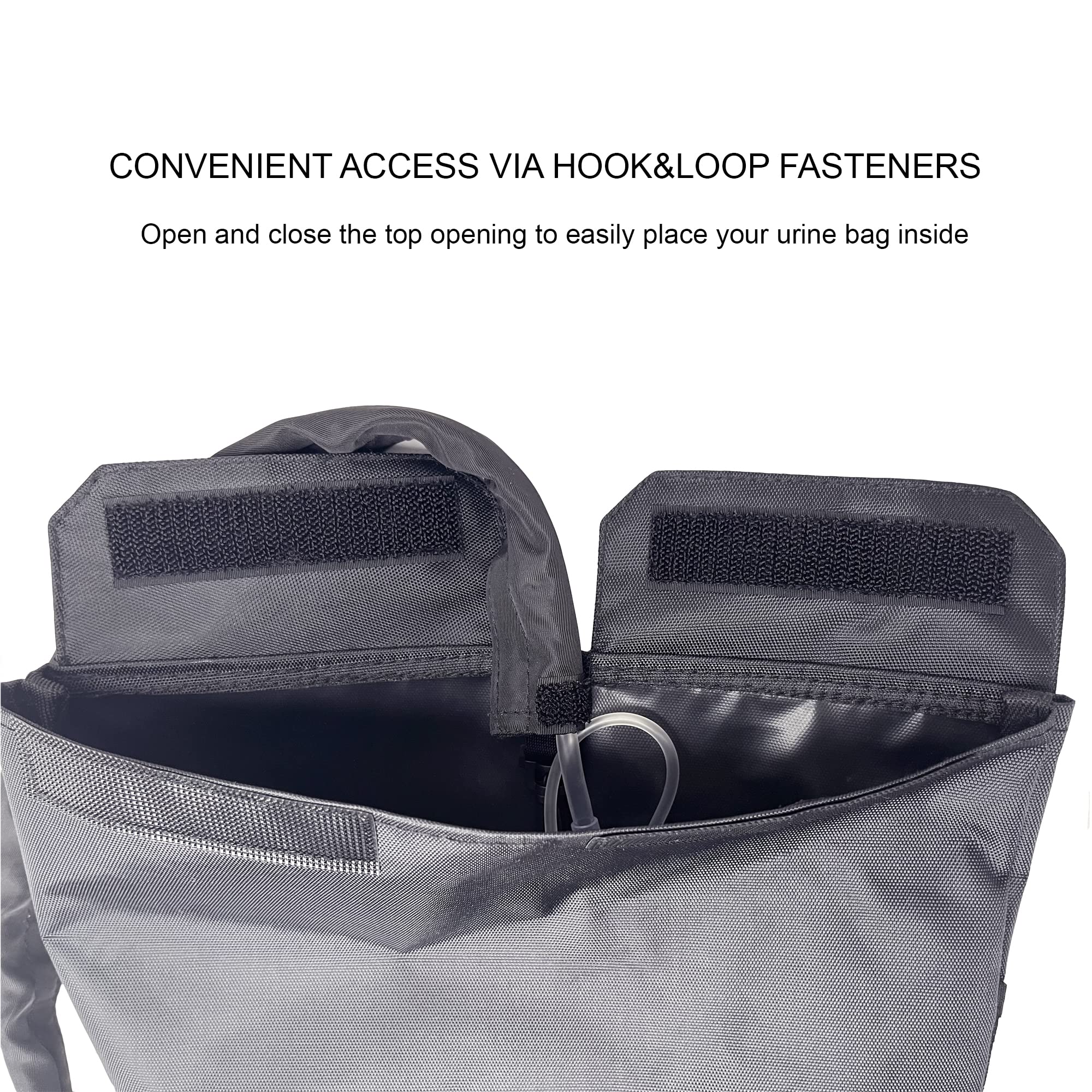 Kate Brothers Catheter Bag Holder front pocket stores small essentials.