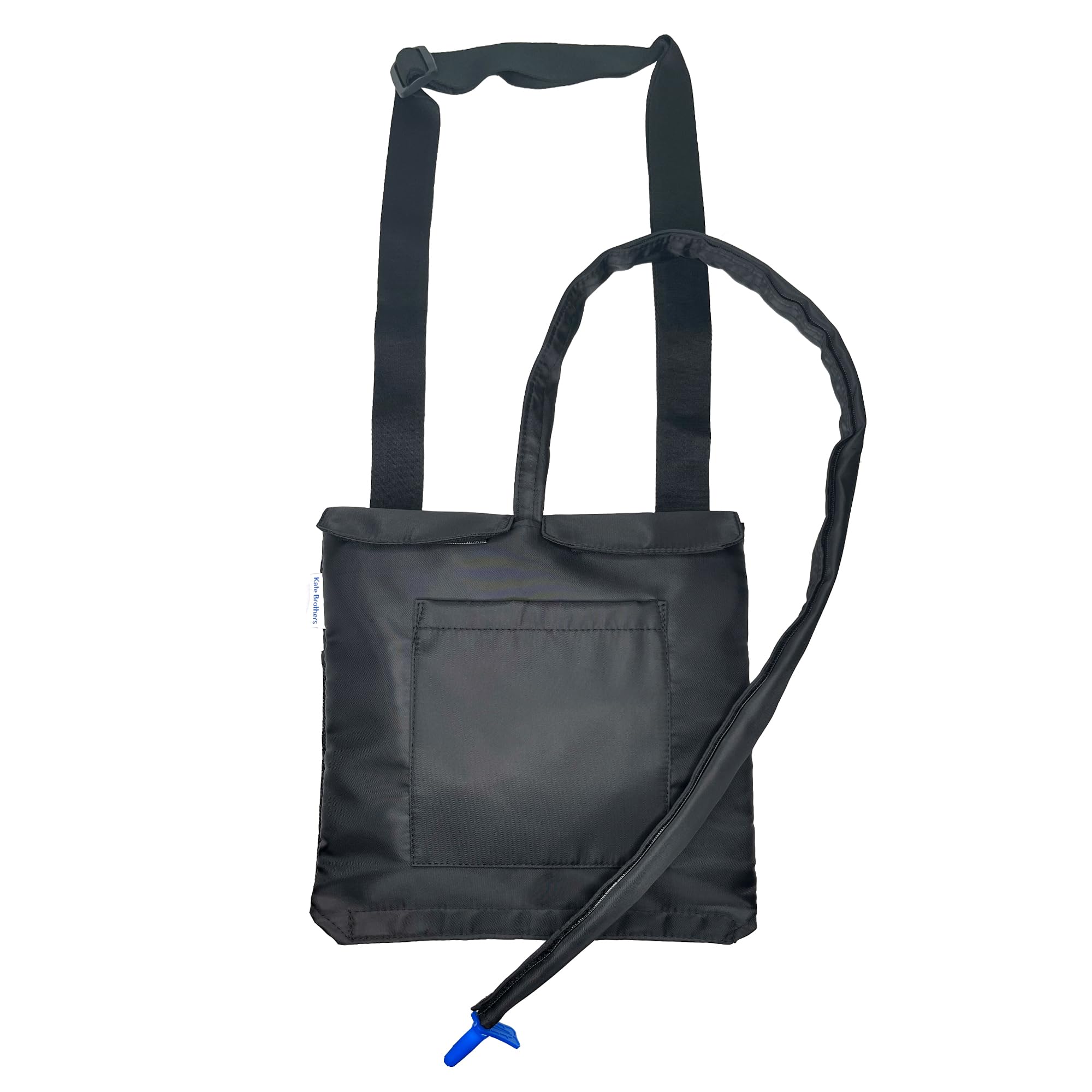 Kate Brothers Catheter Bag Holder in-use during travel.