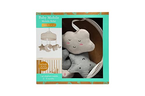 Kate and Milo nursery decor mobile provides gentle distraction during nap times.