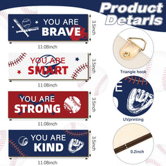 Kathfly wooden baseball sign with motivational quote adds energy to classrooms