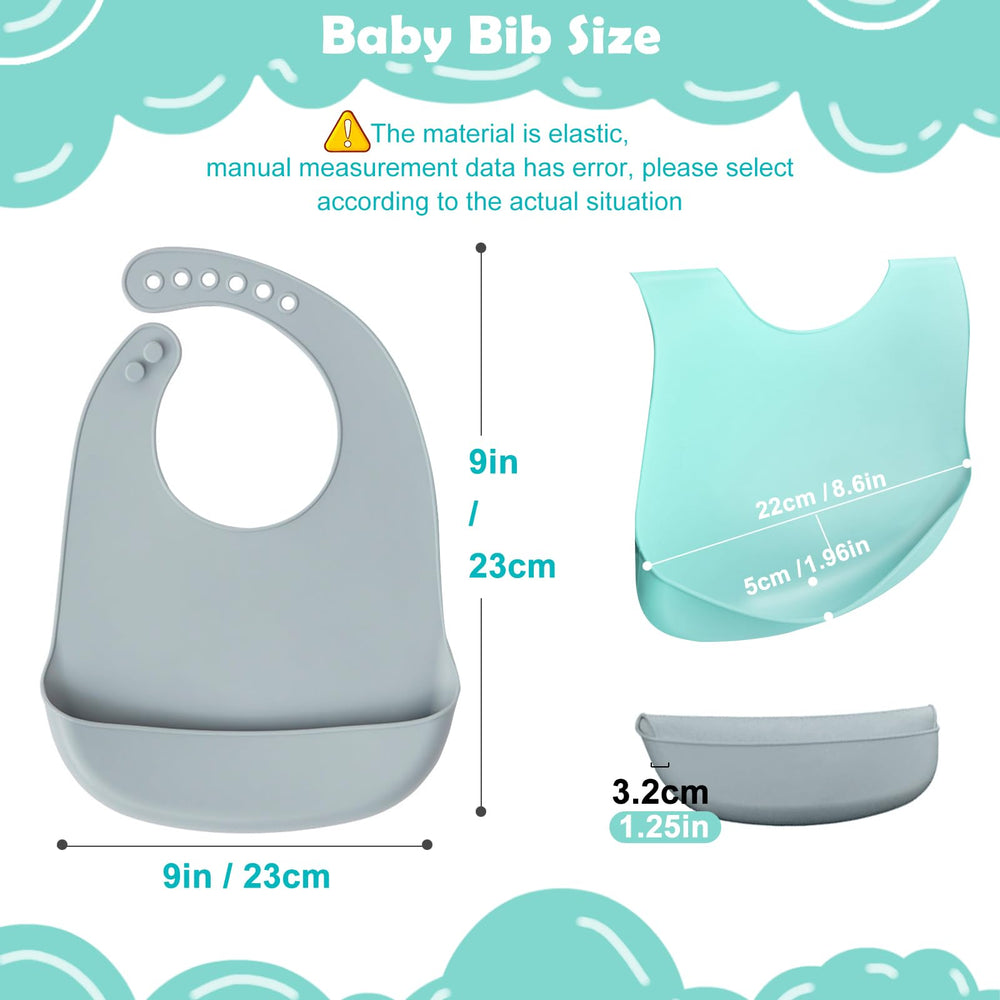 Katieyca silicone bibs with adjustable neck for growing babies