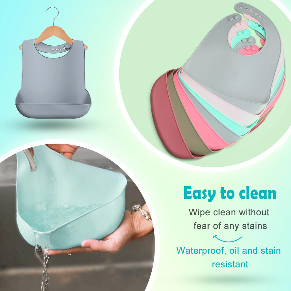Katieyca silicone bibs dishwasher-safe for fast, hygienic cleaning