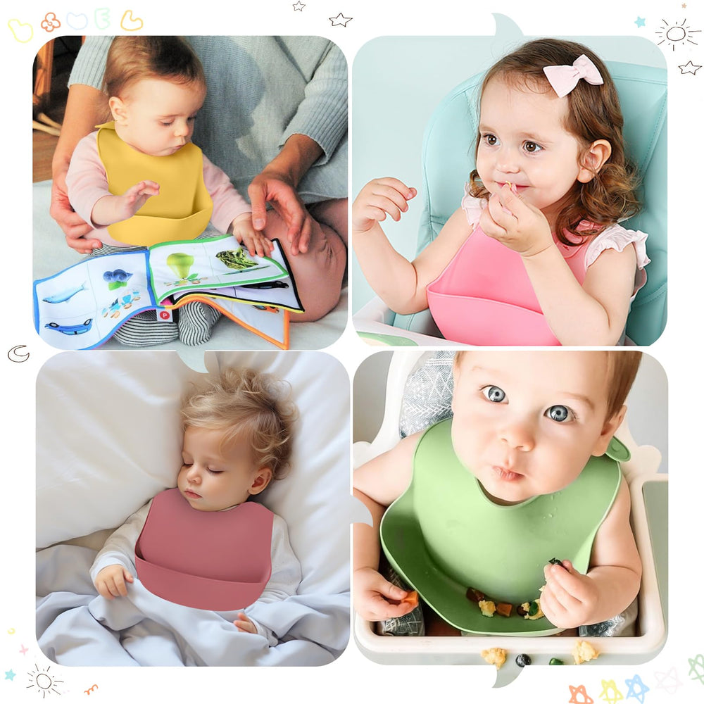 Katieyca silicone bibs tear-resistant design for long-lasting use