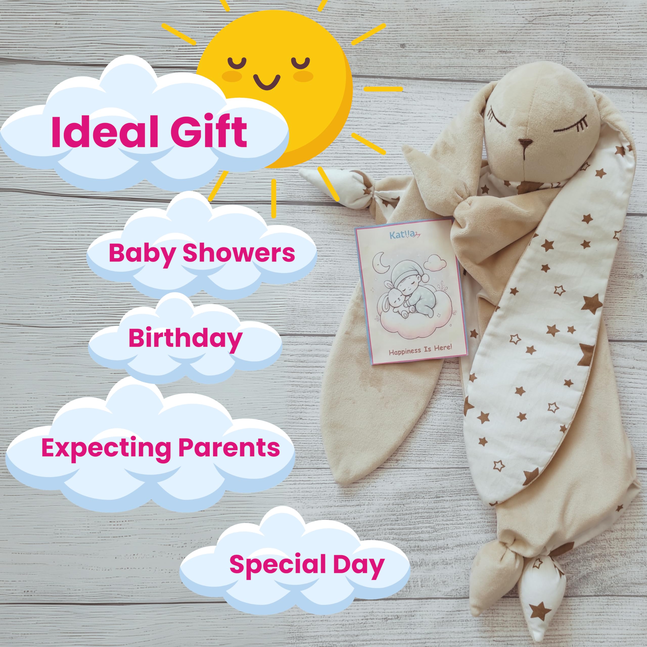 Katiia Joy Bunny Lovey ideal for on-the-go snuggle routines.