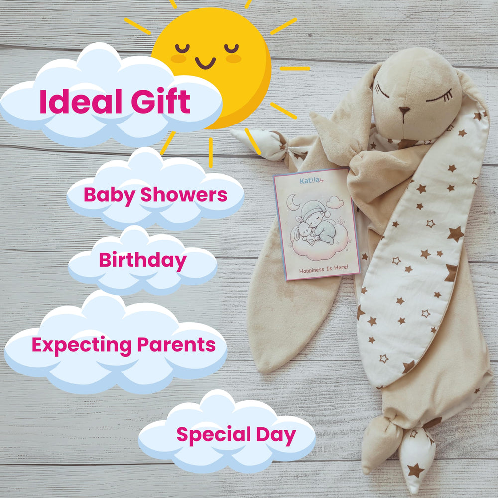 Katiia Joy Bunny Lovey ideal for on-the-go snuggle routines.