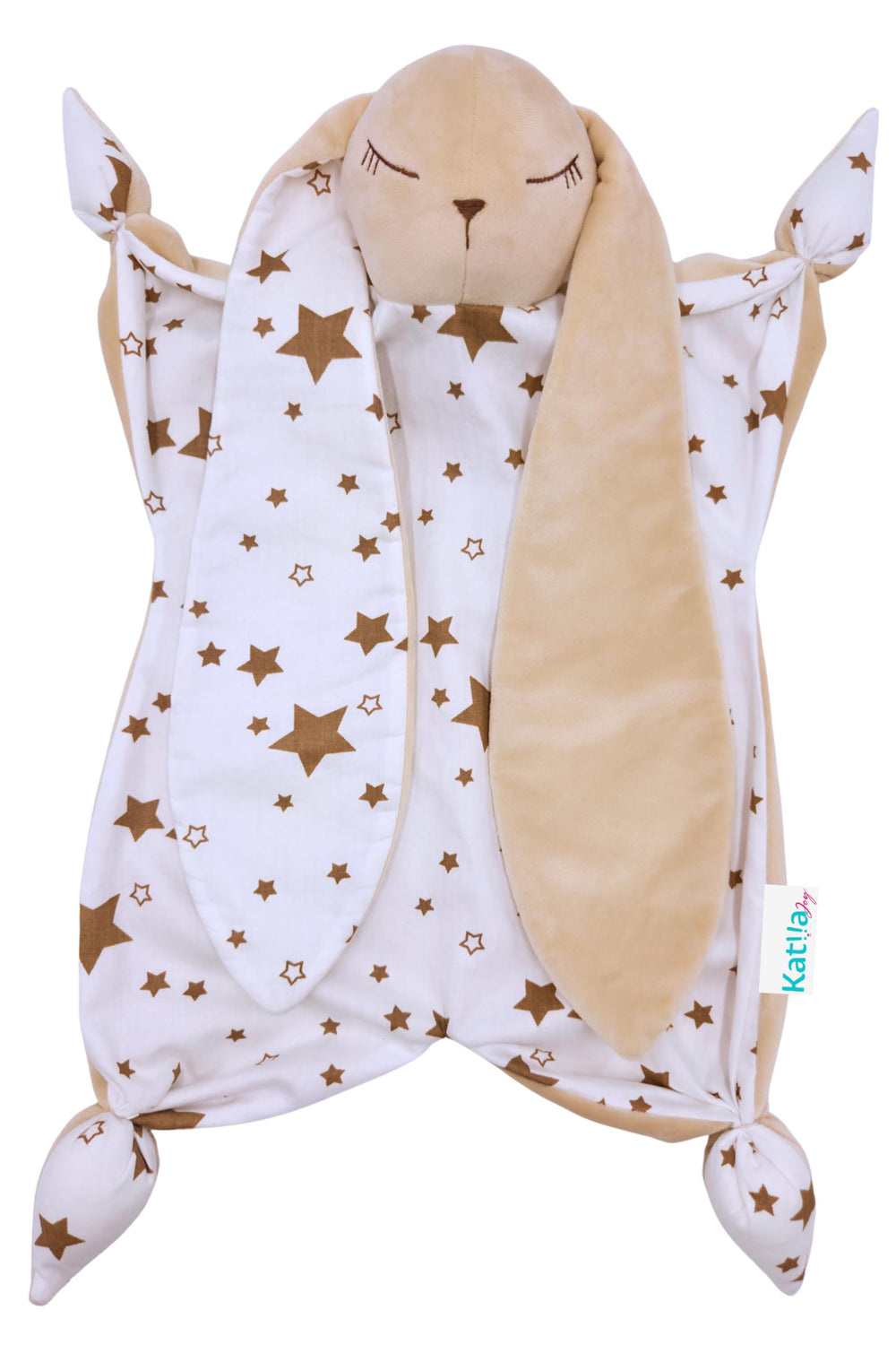 Katiia Joy Bunny Lovey with ultra-soft fabric for soothing naps and cuddles.