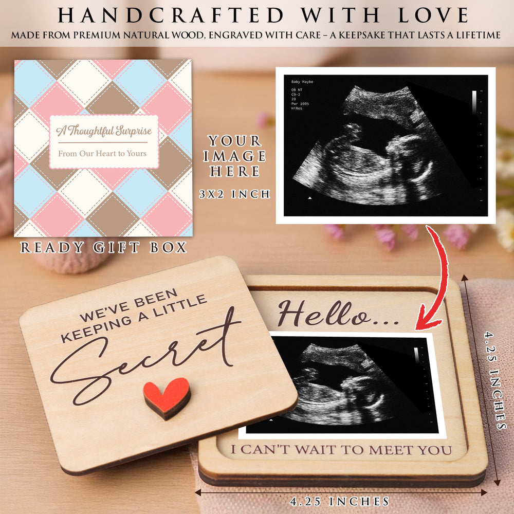 KATINAT pregnancy announcement for grandparents, showcased in warm home setting, ideal for sharing news.