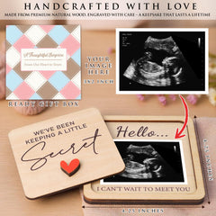 KATINAT pregnancy announcement for grandparents, showcased in warm home setting, ideal for sharing news.