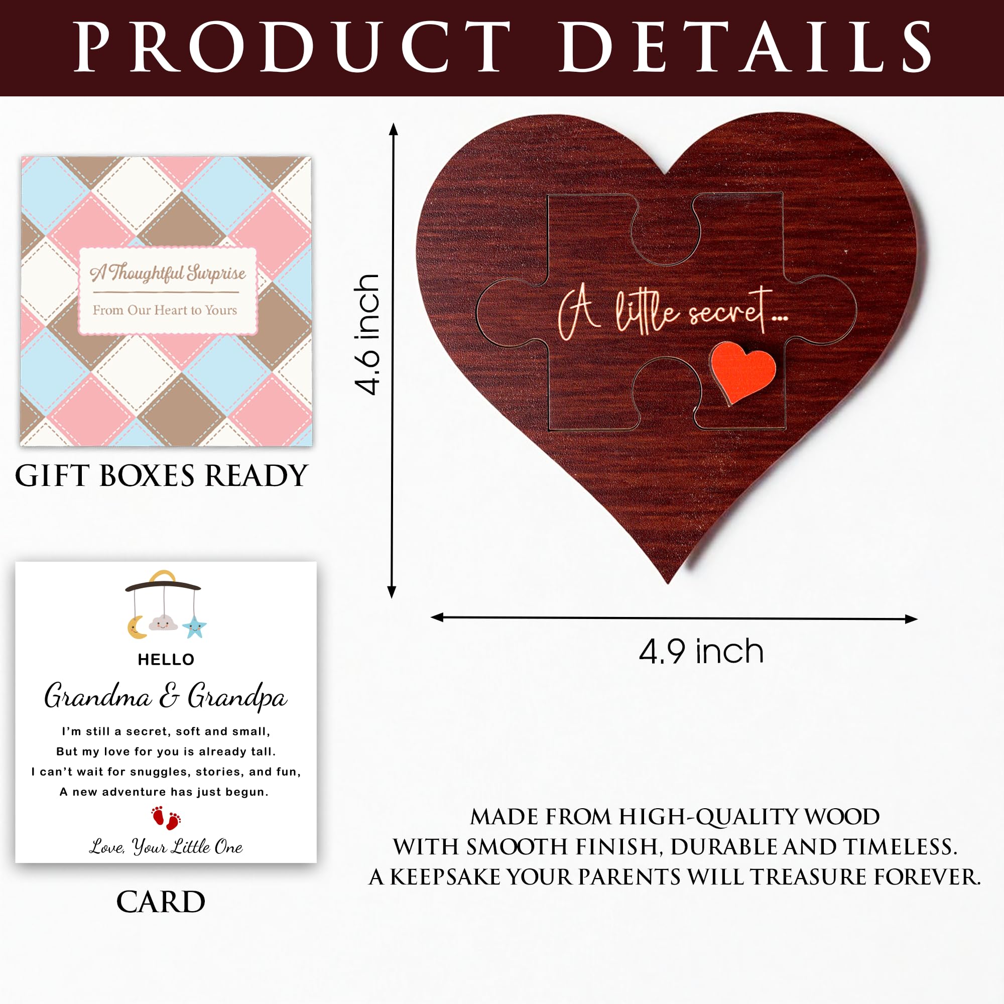 KATINAT pregnancy announcement poem card highlights baby's perspective for a personal reveal