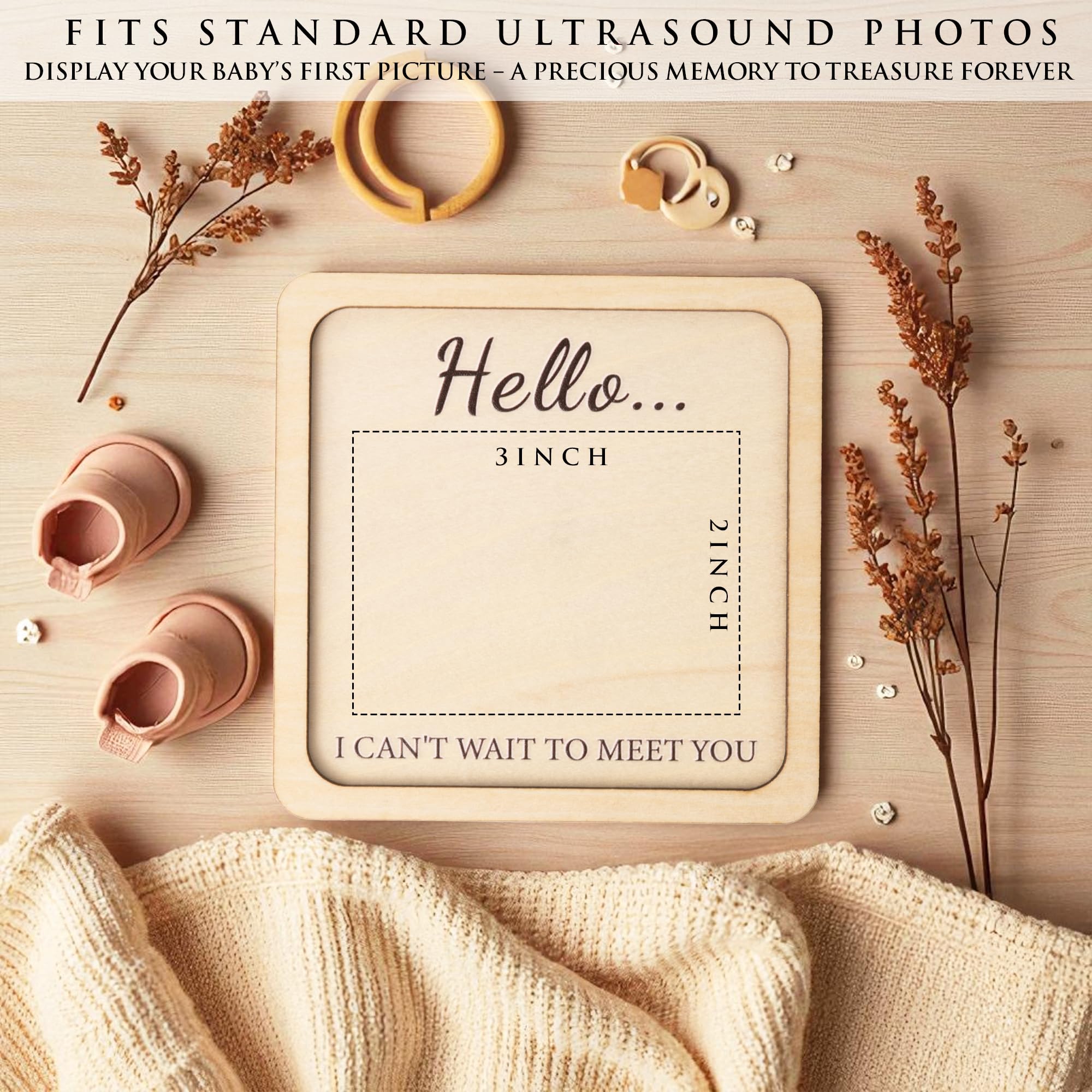KATINAT wooden baby announcement sign, high-quality craft for home display.