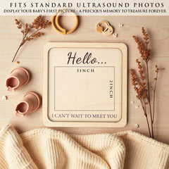 KATINAT wooden baby announcement sign, high-quality craft for home display.