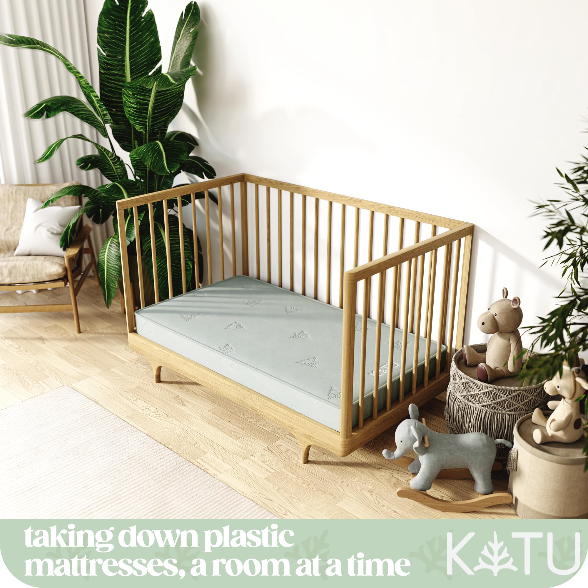 KATU breathable natural-cover detail for cooler, comfortable naps.