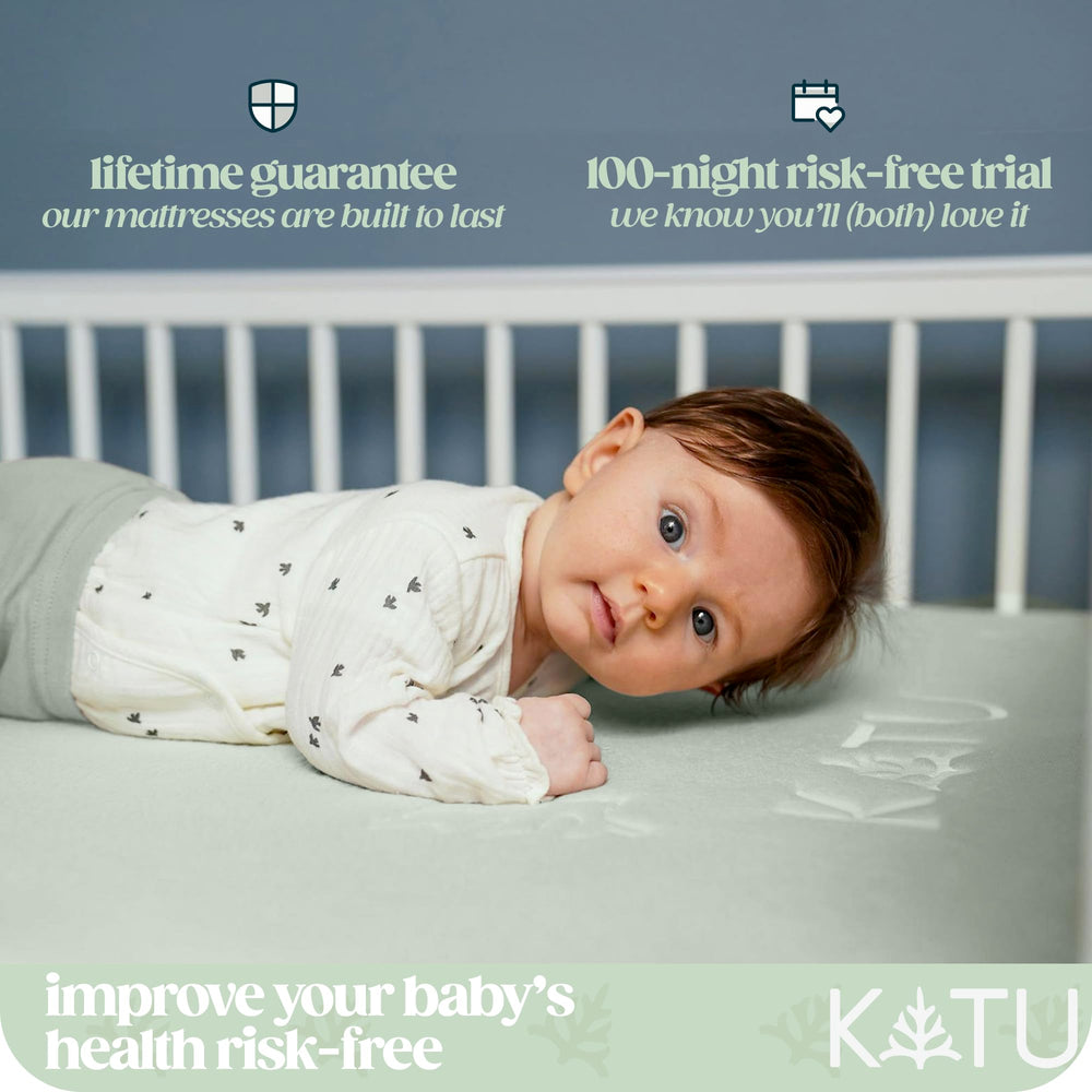 KATU plastic-free eco-friendly crib mattress supports healthy baby sleep.