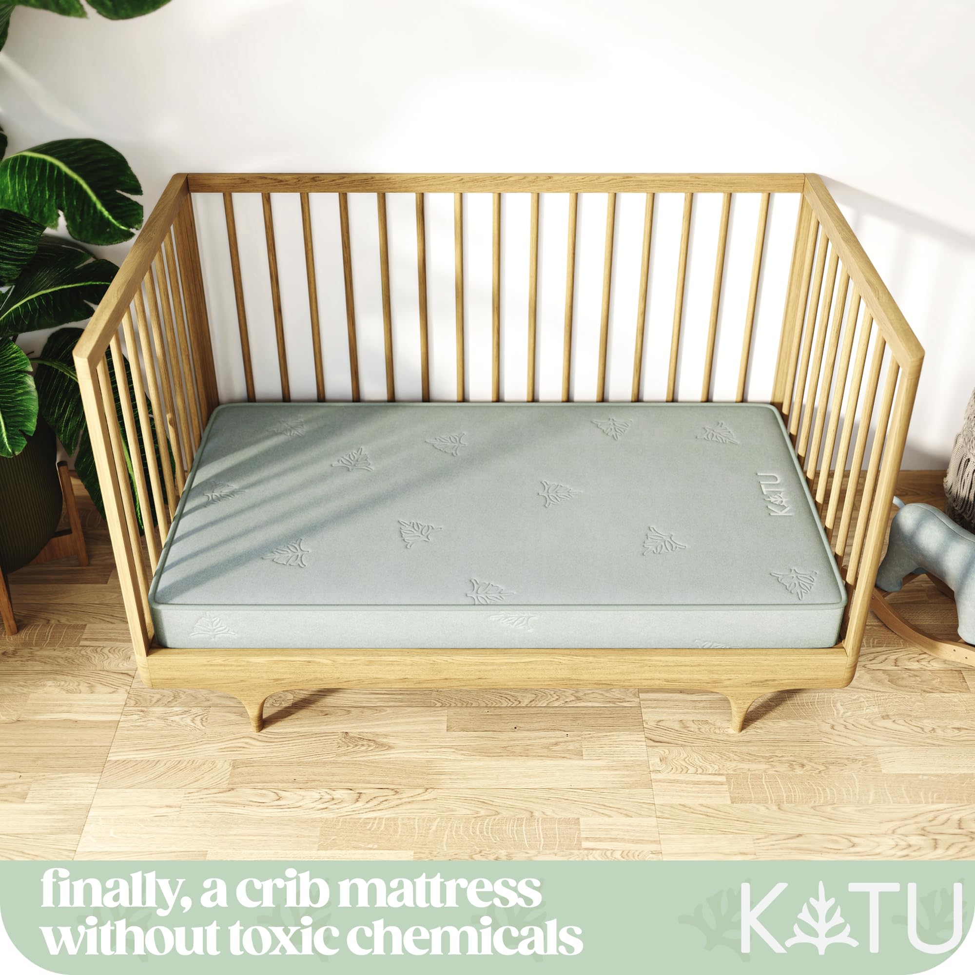 KATU two-sided infant-to-toddler design visible for growing sleep needs.
